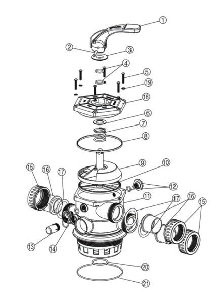 All Waterco 40mm Multiport Valve Parts