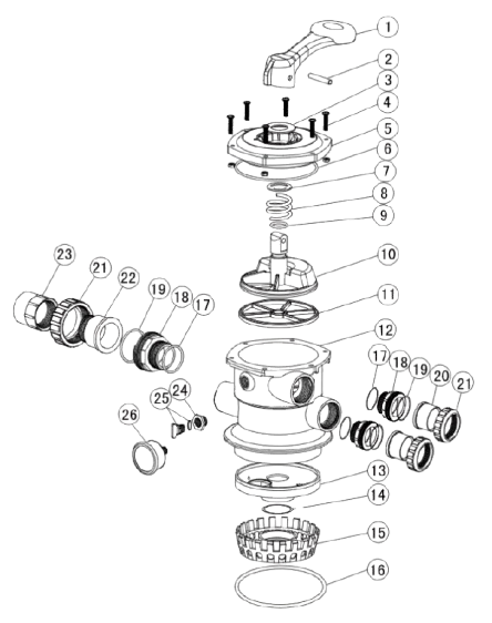 All Zodiac 40mm Multiport Valve Parts