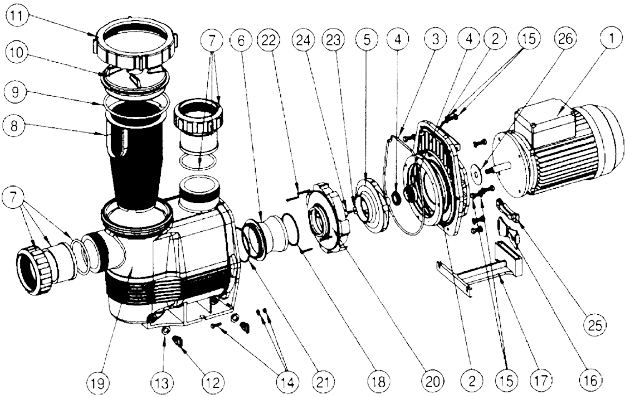 All Waterco Hydrostorm Plus Pump Parts